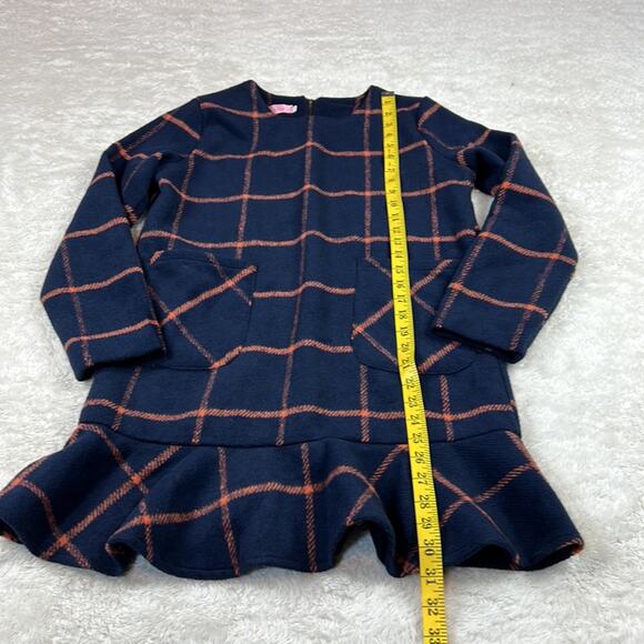 Blue and orange long sleeved drop waist dress, size med - Picture 4 of 8